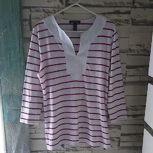 Lauren Ralph Lauren Striped Red and White Tunic
